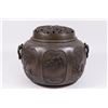 Image 8 : Chinese Bronze Censer with 3 Metal Vases