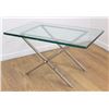 Image 2 : Pair 70s X-Form Chrome & Glass Side Tables