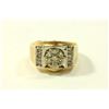 Image 2 : 14K Yellow Gold & Diamond Mens Ring