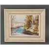 Image 3 : Landscape Painting Gouache Framed Signed by Artist