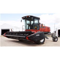 2010 Hesston Agco 9345 swather, 9120 16’ header, dual auger, steel/steel conditioner, 540 hrs.