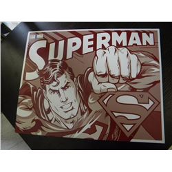 Tin Sign - Red & White Superman