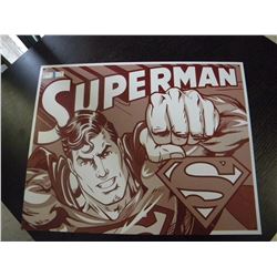 Tin Sign - Red & White Superman
