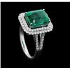 Image 4 : Platinum 4.29ct Emerald and Diamond Ring