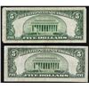 Image 2 : Lot of (2) 1934D $5 Silver Certificate Notes