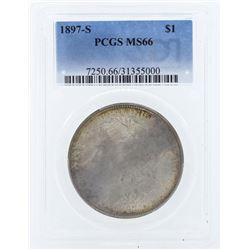 1897-S $1 Morgan Silver Dollar Coin PCGS MS66