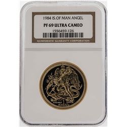 1984 Isle of Man Angel Gold Coin NGC PF69 Ultra Cameo