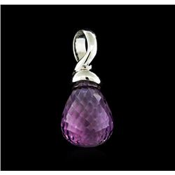 14KT White Gold 20.50ct Amethyst and Diamond Pendant