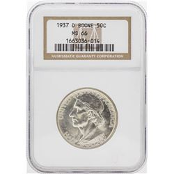 1937-D Boone Commemorative Half Dollar Coin NGC MS66