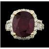 Image 1 : 14KT Yellow Gold 10.24ct Ruby and Diamond Ring