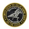 Image 1 : .999 Silver Treasure Island Las Vegas $10 Casino Limited Edition Gaming Token