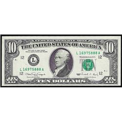 1990 $10 Federal Reserve Note Uncirculated