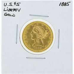 1885 $5 Liberty Head Half Eagle Gold Coin