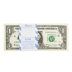 Pack of (100) Consecutive 1999 $1 Federal Reserve STAR Notes St. Louis