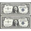 Image 1 : Lot of (2) 1957B $1 Silver Certificate Notes