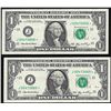 Image 1 : Lot of (2) 2006 $1 Federal Reserve STAR Notes