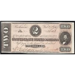 1864 $2 Confederate States of America Note