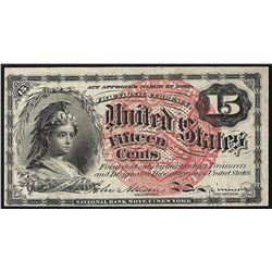 1863 Fifteen Cents Fourth Issue Fractional Note