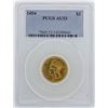 Image 1 : 1854 $3 Indian Princess Head Gold Coin PCGS AU53