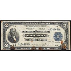 1918 $2 Battleship Federal Reserve Bank Note Chicago