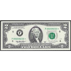 1995 $2 Federal Reserve STAR Note Atlanta