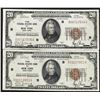 Image 1 : Lot of (2) 1929 $20 Federal Reserve Bank of New York National Currency Notes
