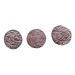 Lot of (3) 1540-1590 KB Hungary Ferdinand I - Madonna & Child Silver Denar Coins