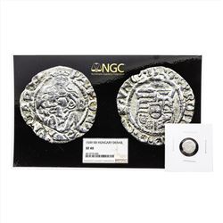 1549 KB Hungary Ferdinand I - Madonna & Child Silver Denar Coin NGC XF40