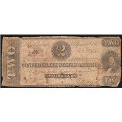 1863 $2 Confederate States of America Note