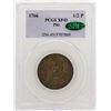 Image 1 : 1766 Pitt Half Penny Coin PCGS XF45 CAC