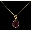 Image 1 : 14KT Two Tone Gold 6.51ctw Ruby and Diamond Pendant with Chain