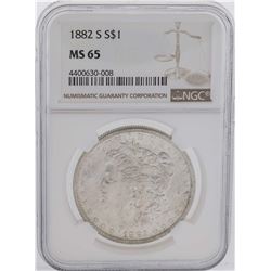 1882-S $1 Morgan Silver Dollar Coin NGC MS65