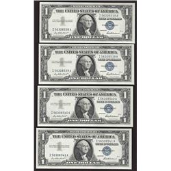 Lot of (4) Consecutive 1957 $1 Silver Certificate Notes Uncirculated