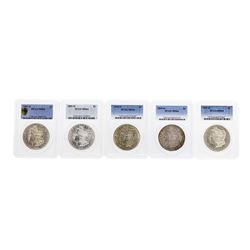 Lot of (5) Assorted New Orleans Mint $1 Morgan Silver Dollar Coins PCGS MS64
