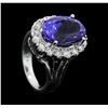 Image 4 : 14KT White Gold 7.97ct GIA Certified Tanzanite and Diamond Ring