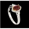 Image 4 : 18KT White Gold 1.08ct Orange Sapphire and Diamond Ring