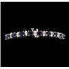Image 3 : 14KT White Gold 12.40ctw Blue Sapphire and Diamond Bracelet