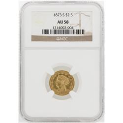 1873-S $2 1/2 Liberty Head Quarter Eagle Gold Coin NGC AU58