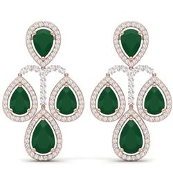 29.23 CTW Royalty Emerald & VS Diamond Earrings 18K Rose Gold - REF-509K3R - 39361