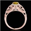 Image 2 : 1.22 CTW Certified Si Fancy Intense Yellow Diamond Solitaire Halo Ring 10K Rose Gold - REF-170T9X - 