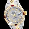 Image 1 : Rolex Ladies Two Tone 14K Gold/ss, Diam Dial & Diam/Ruby Bezel, Saph Crystal - REF-363H3W