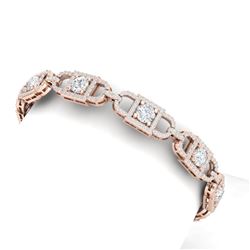 9 CTW Certified SI/I Diamond Halo Bracelet 18K Rose Gold - REF-804N5Y - 40140