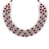Image 2 : 85.81 CTW Royalty Ruby & VS Diamond Necklace 18K White Gold - REF-1618K2R - 38943