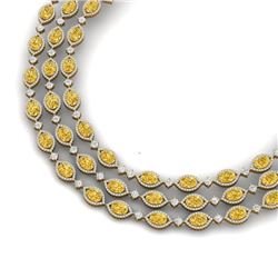 69.29 CTW Royalty Canary Citrine & VS Diamond Necklace 18K Yellow Gold - REF-1418X2T - 38957
