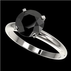 2.50 CTW Fancy Black VS Diamond Solitaire Engagement Ring 10K White Gold - REF-63T3X - 32945