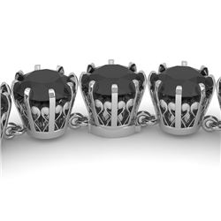 54 CTW Certified Black VS Diamond Necklace 18K White Gold - REF-1581K8R - 35811