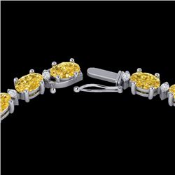 46.5 CTW Citrine & VS/SI Certified Diamond Eternity Necklace 10K White Gold - REF-226F2M - 29419