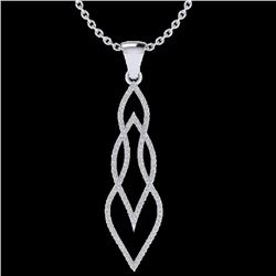 0.80 CTW Micro Pave VS/SI Diamond Certified Necklace 14K White Gold - REF-78R2K - 20387