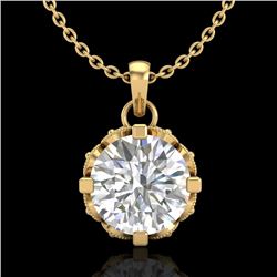 1.14 CTW VS/SI Diamond Art Deco Stud Necklace 18K Yellow Gold - REF-205Y5N - 36844