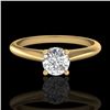 Image 2 : 0.40 CTW VS/SI Diamond Solitaire Art Deco Ring 18K Yellow Gold - REF-58M2F - 37279